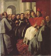 St Bonaventure at the Council of Lyons (mk05) ZURBARAN  Francisco de